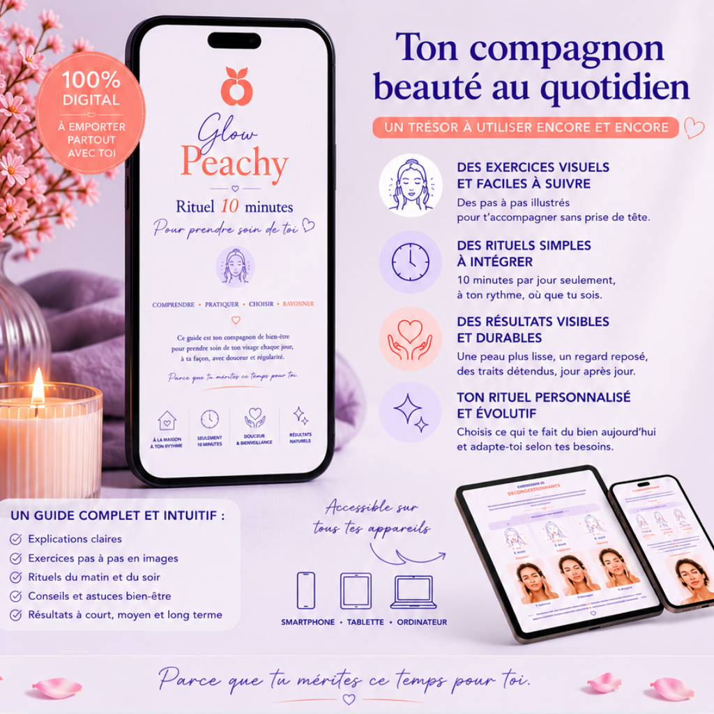 Rituel GLOW PEACHY: Décongestionnez, lissez, re-pulpez votre visage | Guide Digital illustré