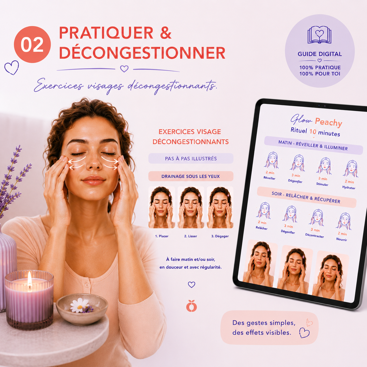Rituel GLOW PEACHY: Décongestionnez, lissez, re-pulpez votre visage | Guide Digital illustré