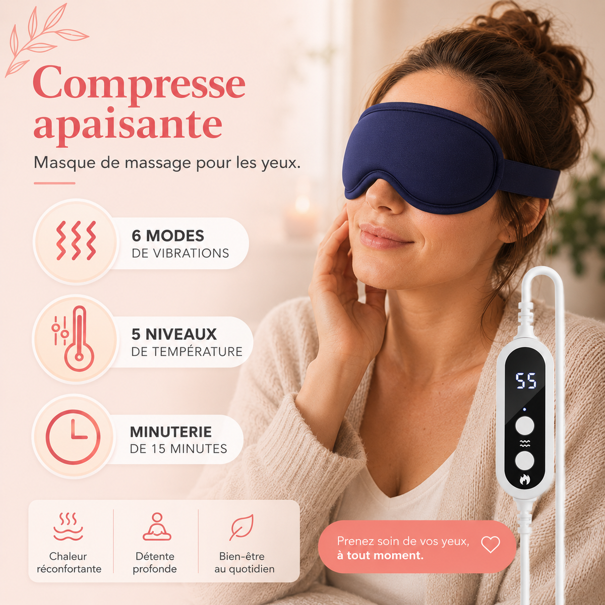 Masque massant Anti-cernes & Anti-poches sous les yeux