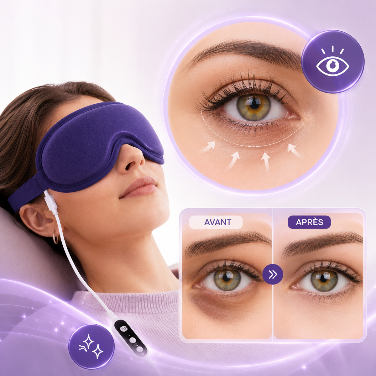 Masque massant Anti-cernes & Anti-poches sous les yeux