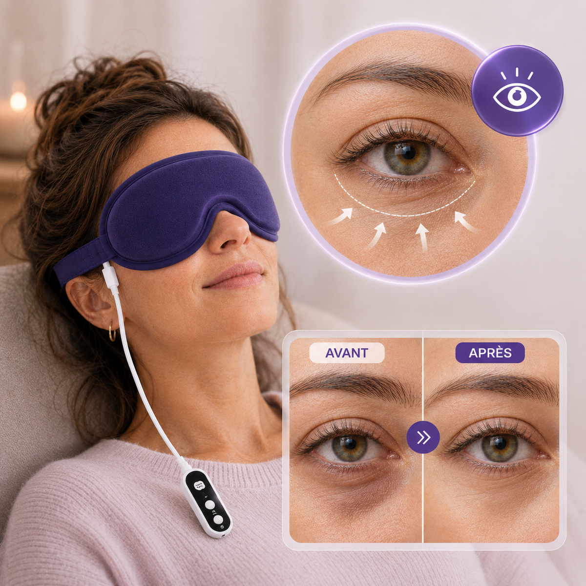 Masque massant Anti-cernes & Anti-poches sous les yeux